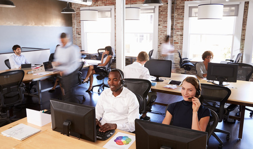 outsourcing call center staff work place